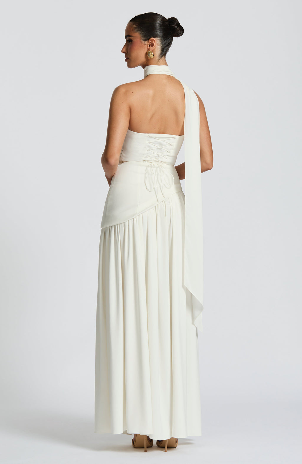 Robe Maxi Sans Bretelles pour Femmes avec Corset et Taille Asymétrique