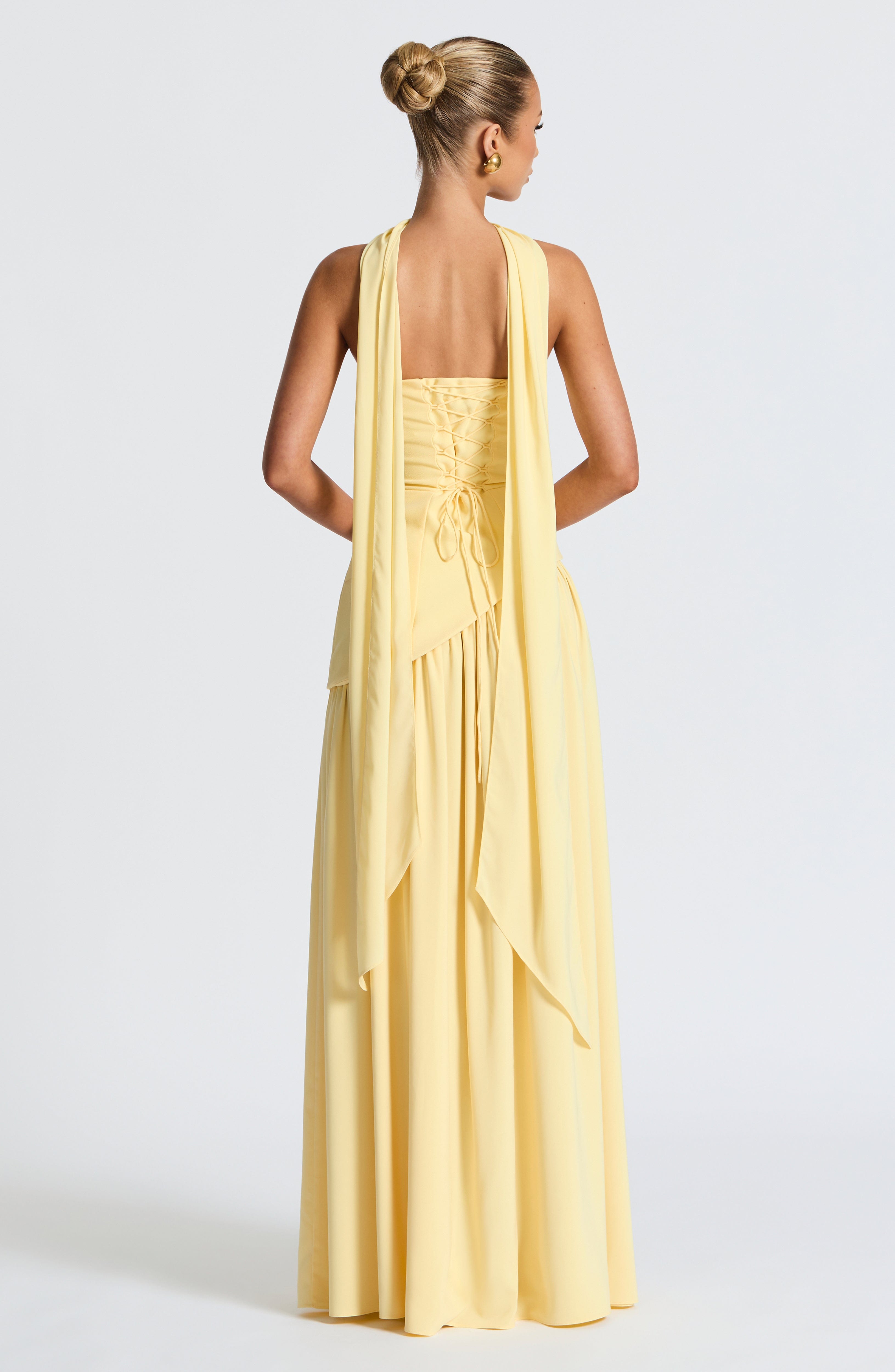 Robe Maxi Sans Bretelles pour Femmes avec Corset et Taille Asymétrique
