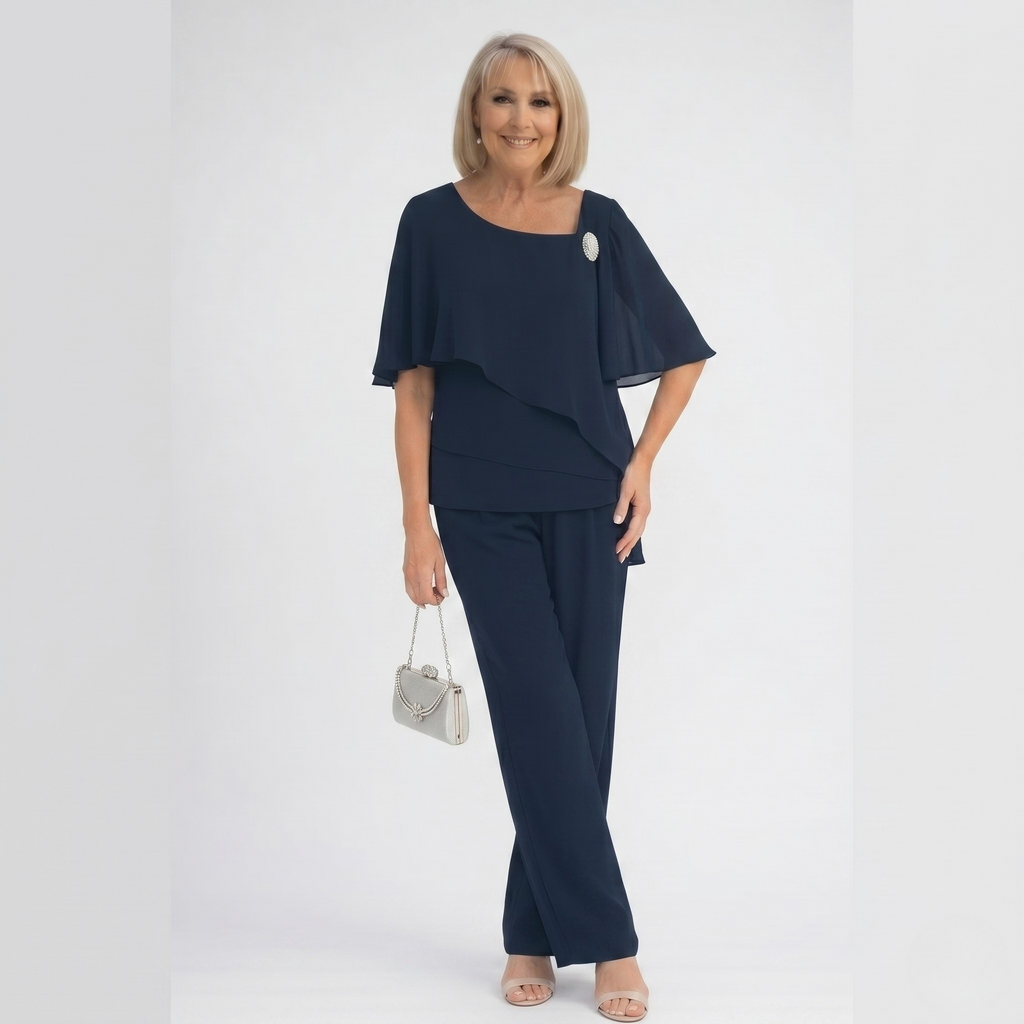 Ensemble Femme Élégant 2 Pièces Tenue Formelle Haut et Pantalon