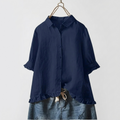 Chemise Femme Coton Volants Élégante Coupe Ample Blouse Décontractée