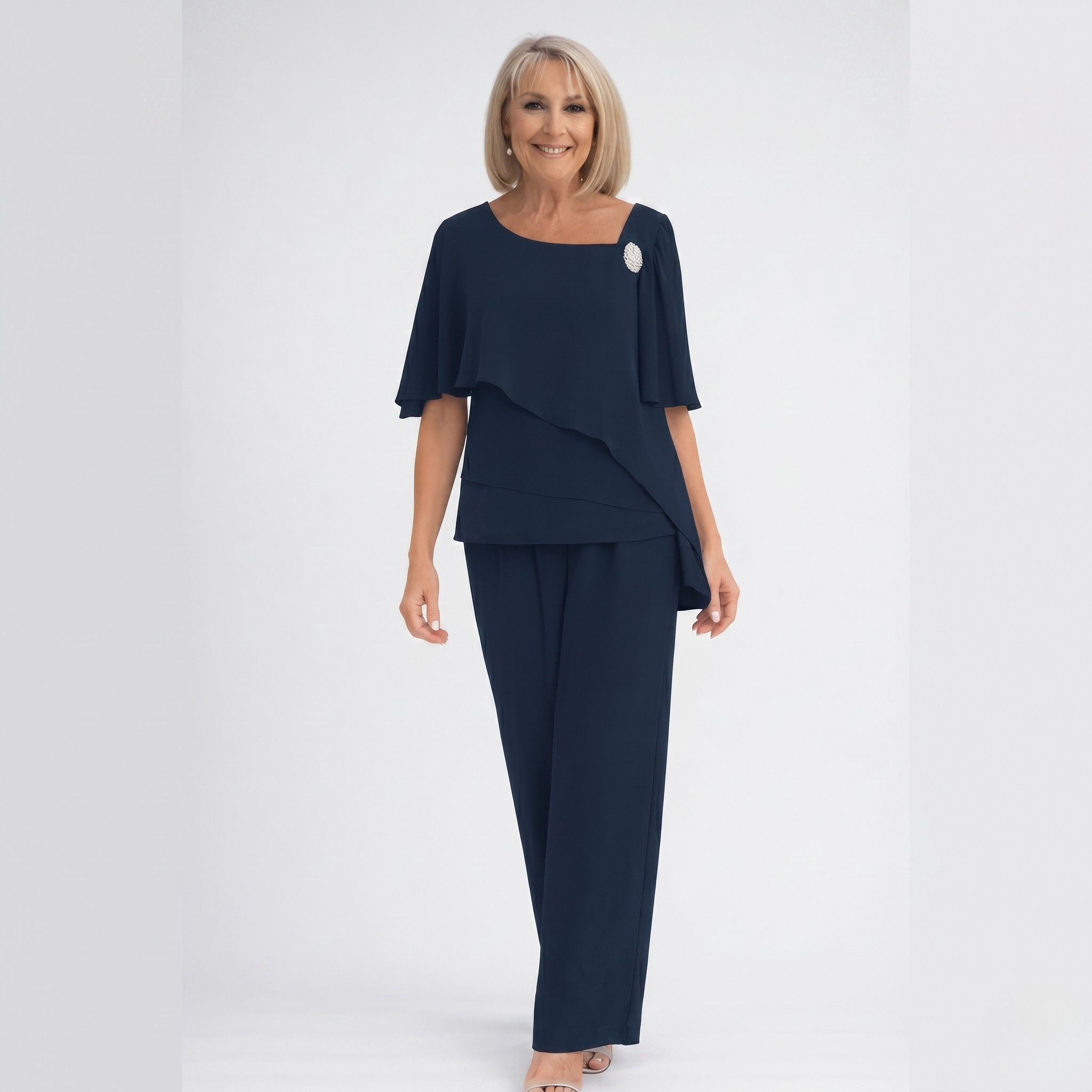 Ensemble Femme Élégant 2 Pièces Tenue Formelle Haut et Pantalon