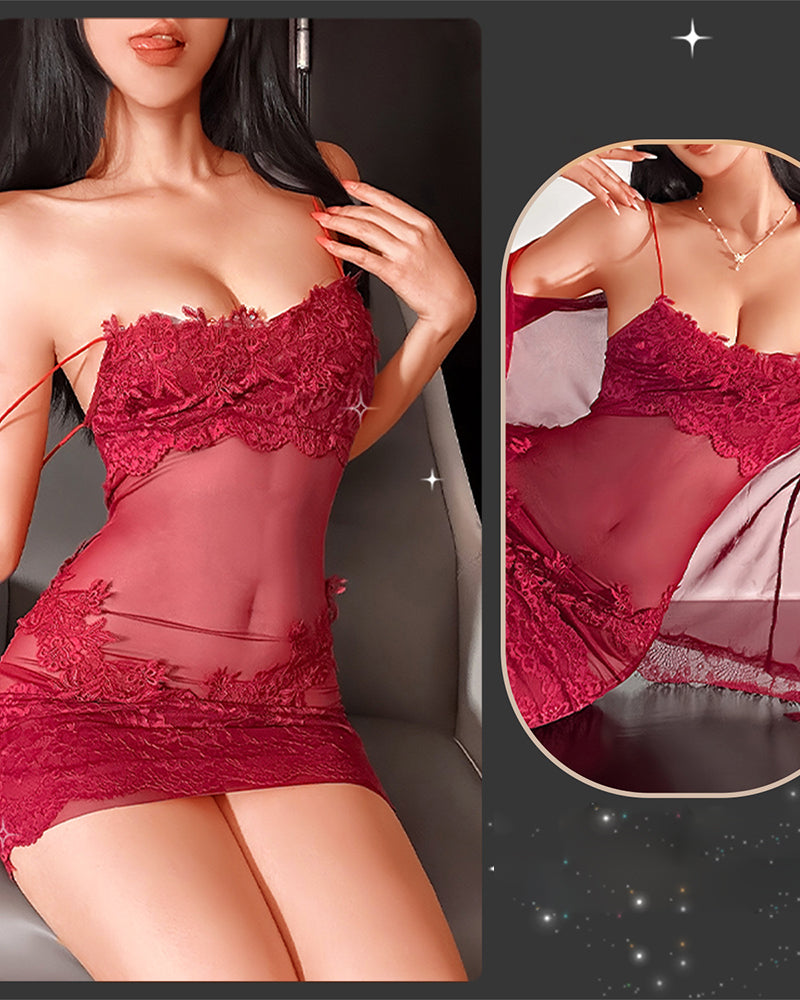 Aivy | Ensemble de pyjama en dentelle séduisant en mesh