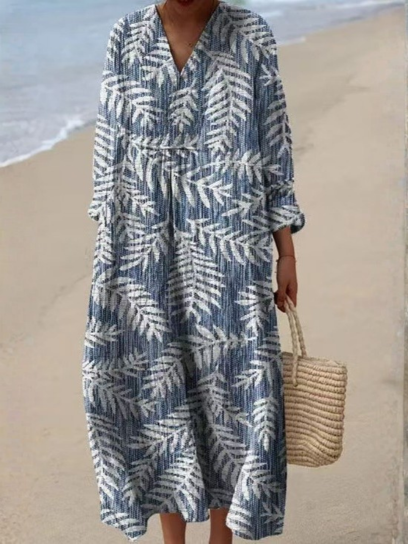 Margaret | Robe Midi Florale à Manches Courtes