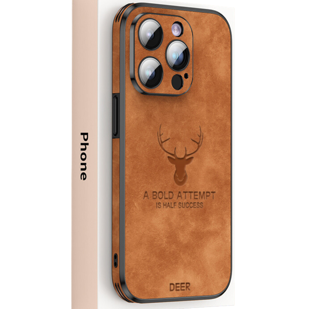 Deer - Étui en Cuir Luxe pour iPhone avec Design Élégant et Protection Antichoc