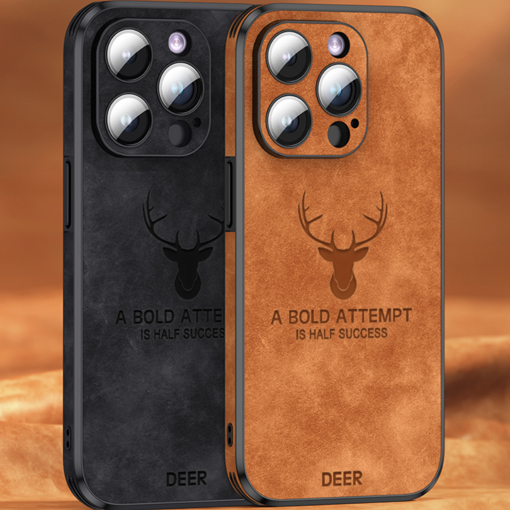 Deer - Étui en Cuir Luxe pour iPhone avec Design Élégant et Protection Antichoc