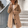 Elina - Manteau long teddy femme