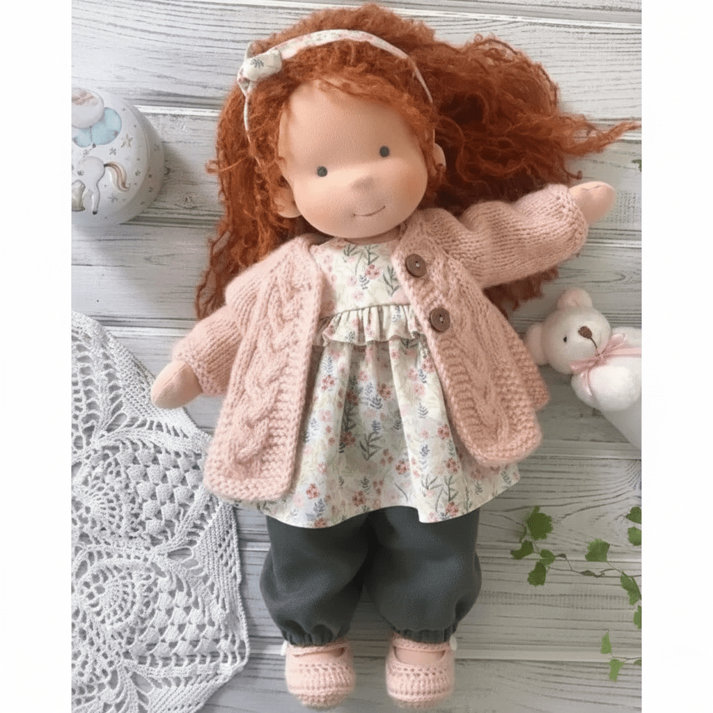 Selina – Poupée Waldorf en coton fait main pour jouer de manière créative