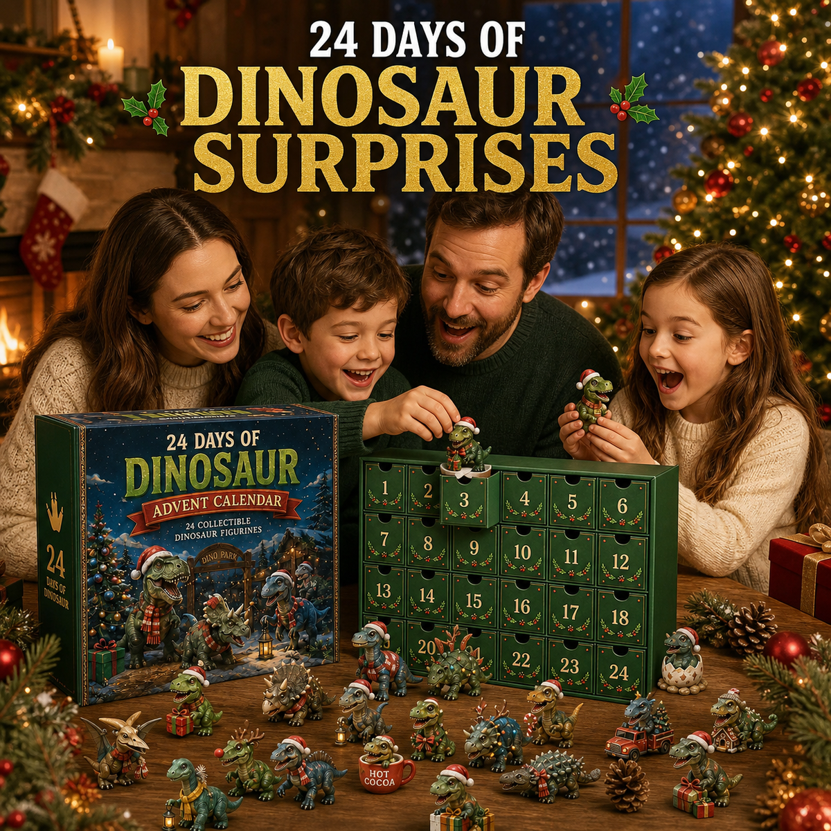 Calendrier de l'Avent Dinosaure – 24 Jours, 24 Figurines à Collectionner