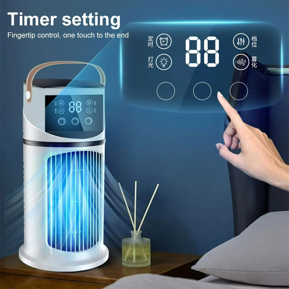 ClimaÉlan AirCooler | Ventilateur brumisateur 3-en-1 avec humidificateur et lumière d'ambiance LED