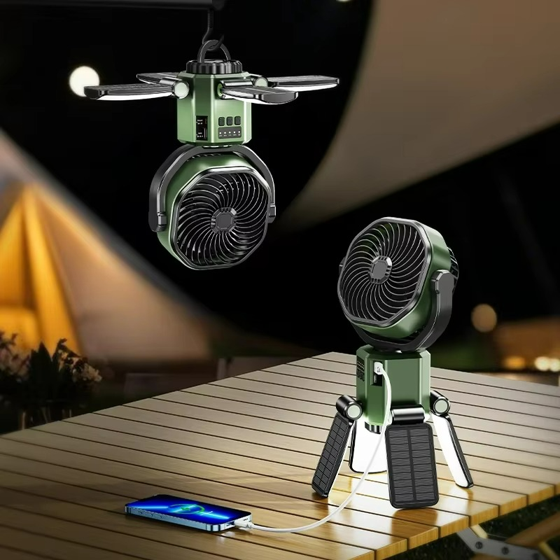 VenturoX Ventilateur de Camping | Ventilateur portable avec 4 vitesses et éclairage LED