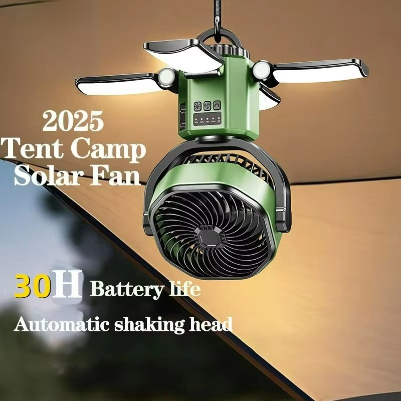VenturoX Ventilateur de Camping | Ventilateur portable avec 4 vitesses et éclairage LED