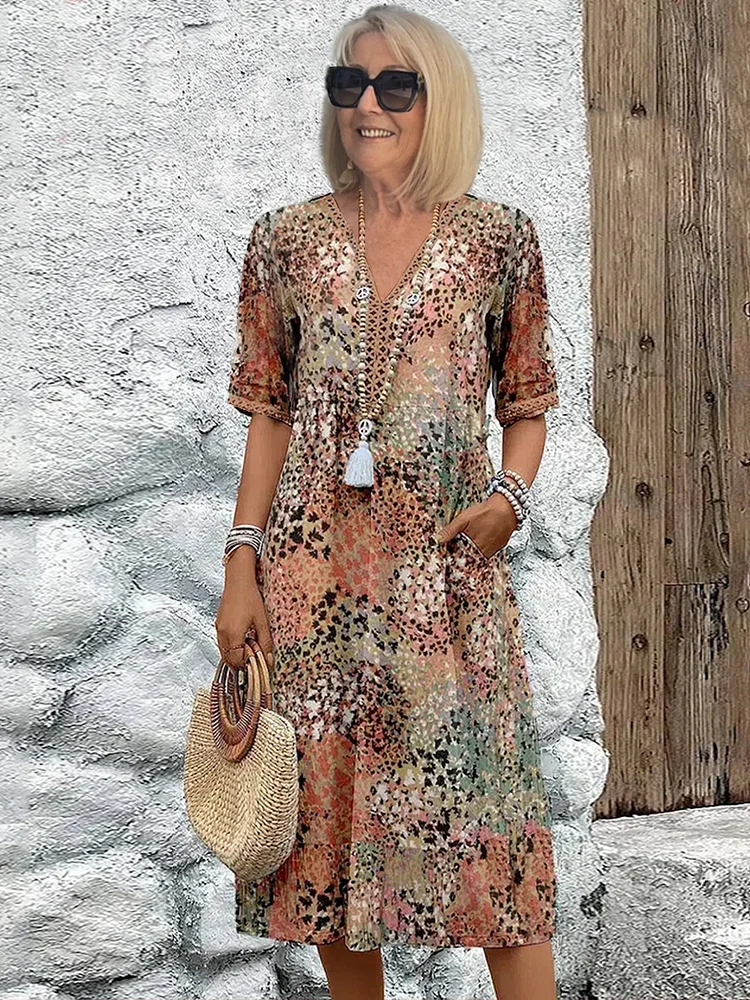Chantal | Robe Midi Vibrante (Presque épuisée)