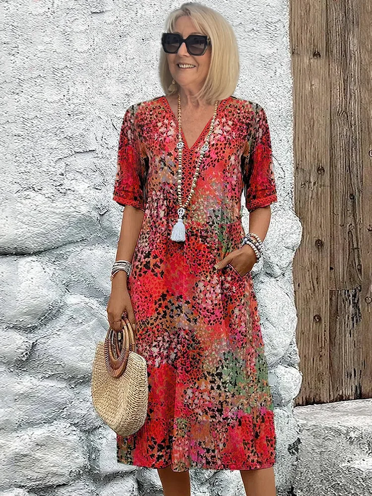 Chantal | Robe Midi Vibrante (Presque épuisée)