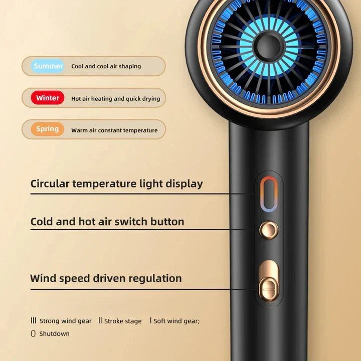 Sèche-cheveux haute performance 2400W avec technologie ionique et air froid et chaud