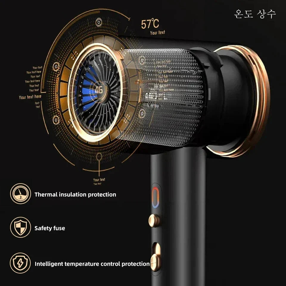 Sèche-cheveux haute performance 2400W avec technologie ionique et air froid et chaud