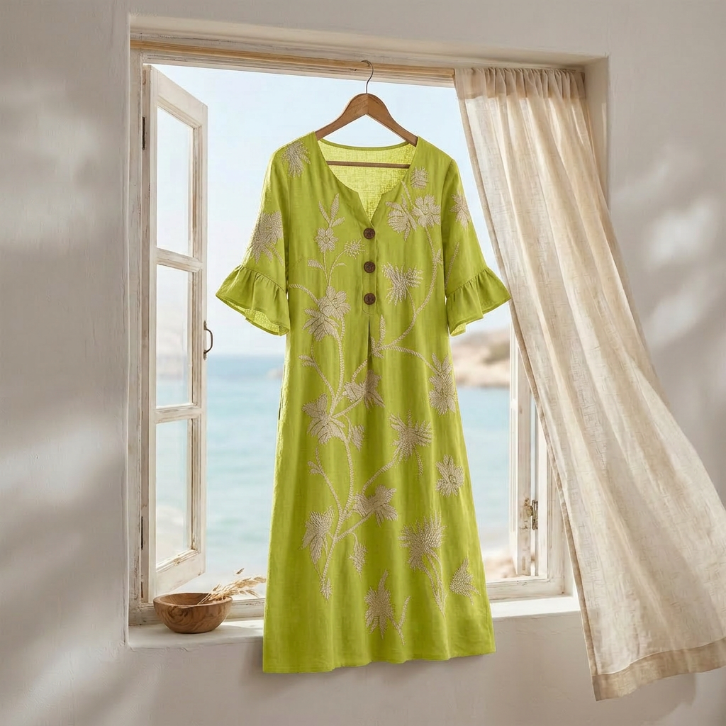 Solenya – Robe Midi Fleurie pour Femme