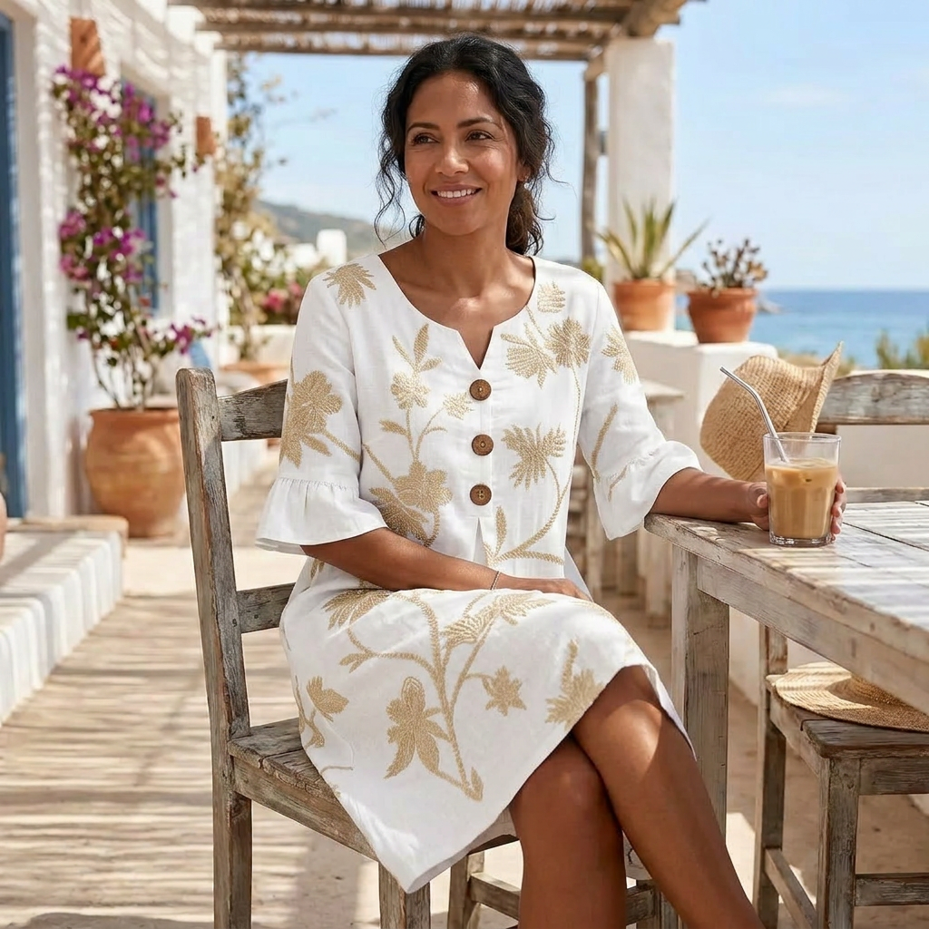 Solenya – Robe Midi Fleurie pour Femme