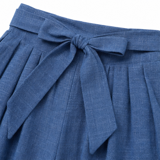Driftlane – Pantalons larges à taille haute et nœud avant pour femmes