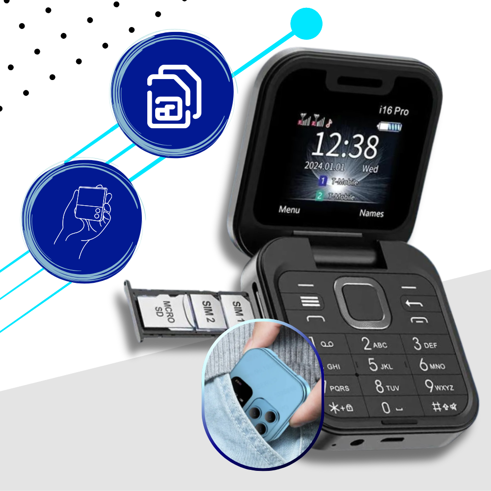 Téléphone Pliable Dual Sim Petit