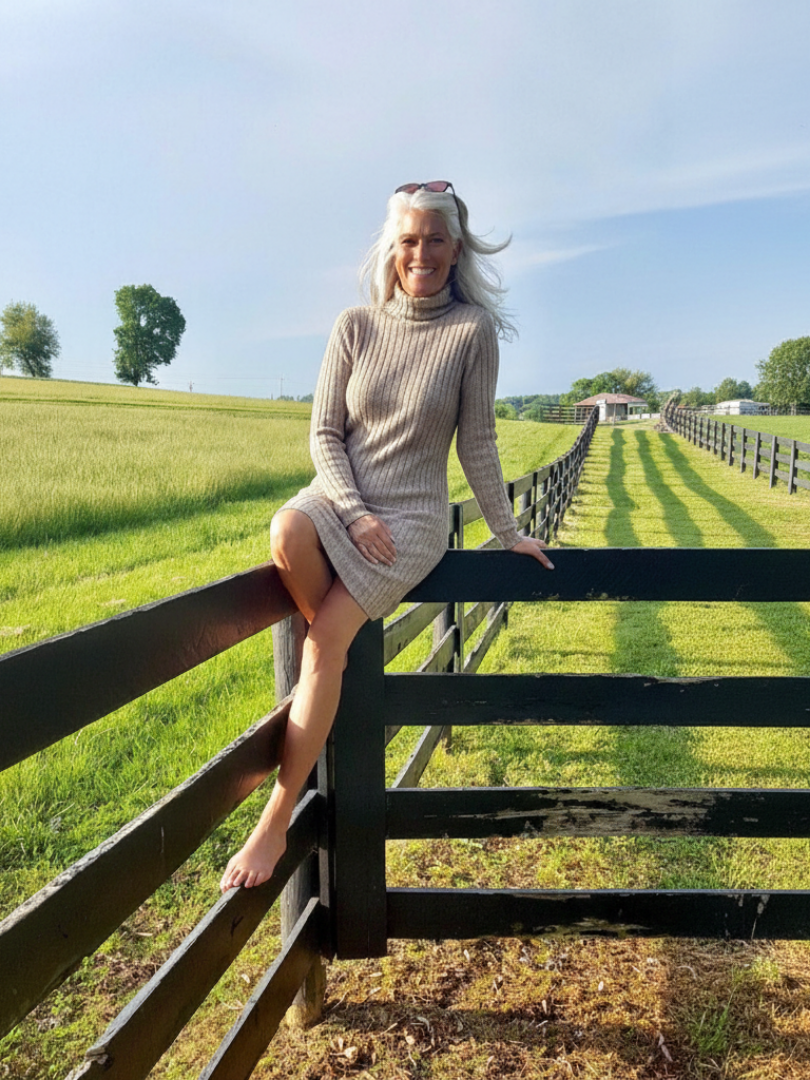 Margot | Robe en Tricot Côtelé à Col Roulé