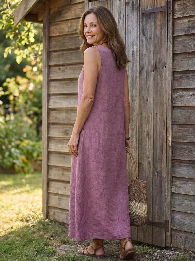 Lydia | Robe Maxi Sans Manches à Col V