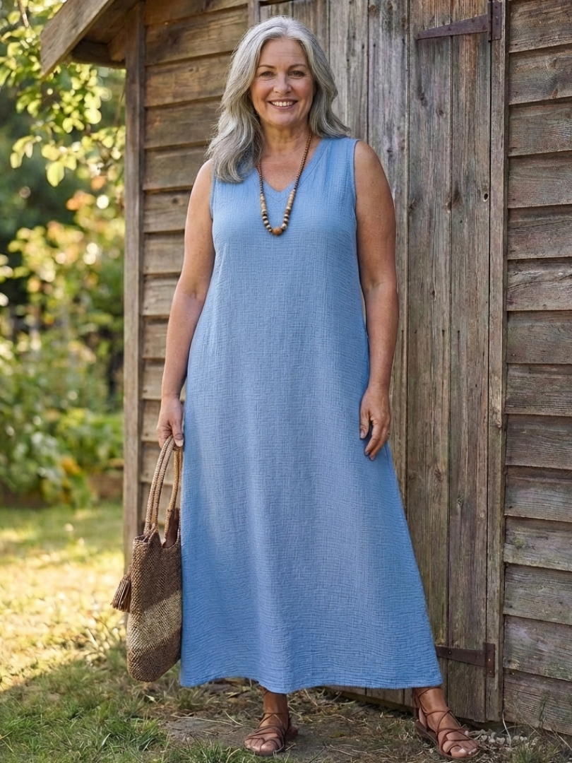 Lydia | Robe Maxi Sans Manches à Col V