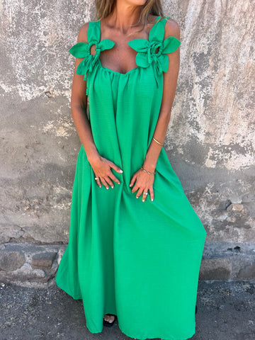 Jubilee | Robe féminine avec détail floral et décolleté en U