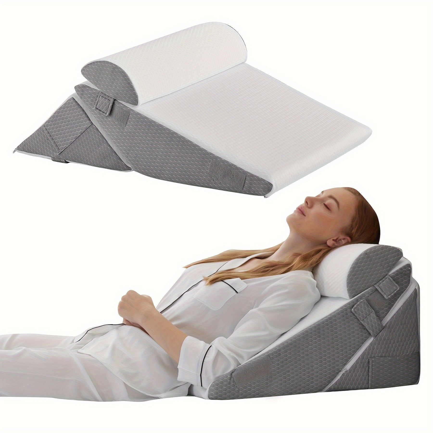 Coussin orthopédique réglable en coin RelaxPlus - Système de support en mousse à mémoire premium 7 en 1