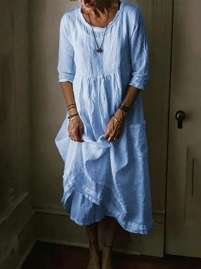Echoarchiv | Robe en lin élégante pour femmes : Élégance simple rencontre le confort