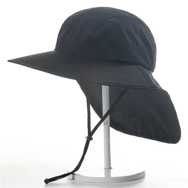 Chapeau de Soleil - Protection du Cou - Large Bord