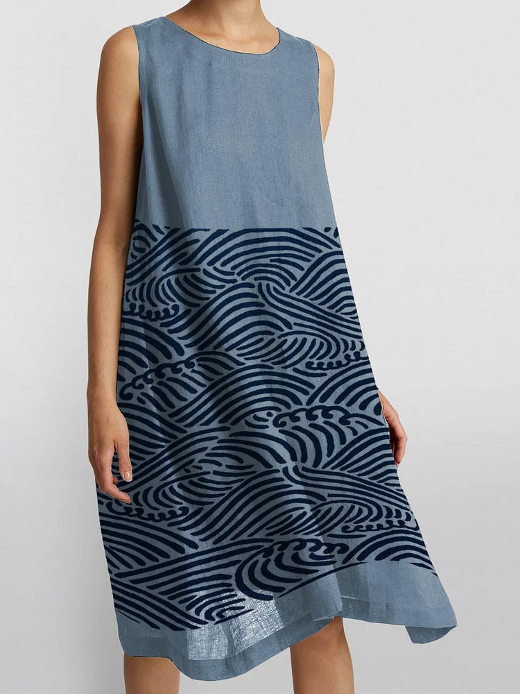 Vell | Robe droite avec motif de vagues