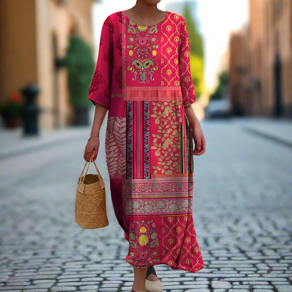 Amari | Robe maxi ethnique imprimée