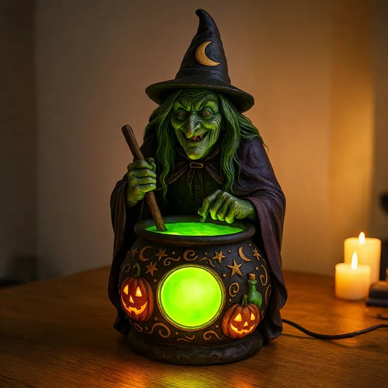 Lampe Ketel WitchGlow | Chaudron envoûtant avec éclairage néon vert magique