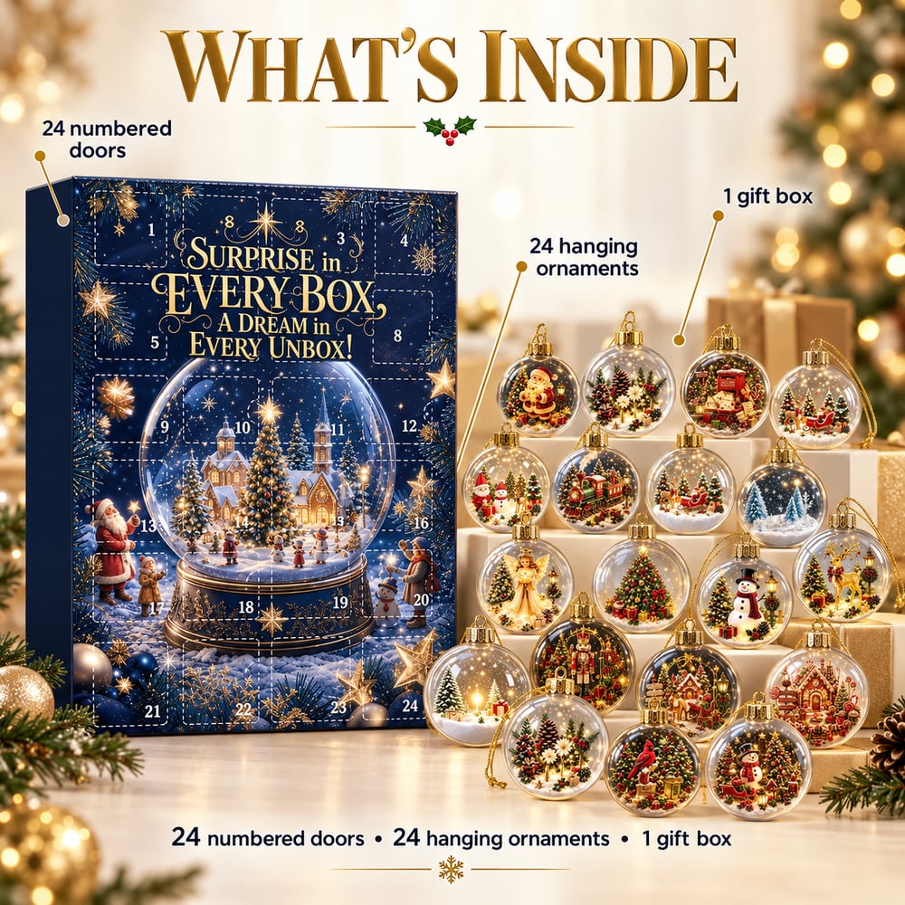 Calendrier de l'Avent Boules de Noël 2026 – 24 Jours de Surprises de Noël