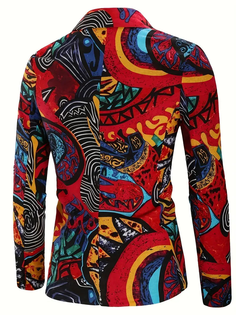 Costume Coloré Carnaval pour Hommes - Costume Deux Pièces Slim Fit avec Pantalon pour Fêtes et Carnaval