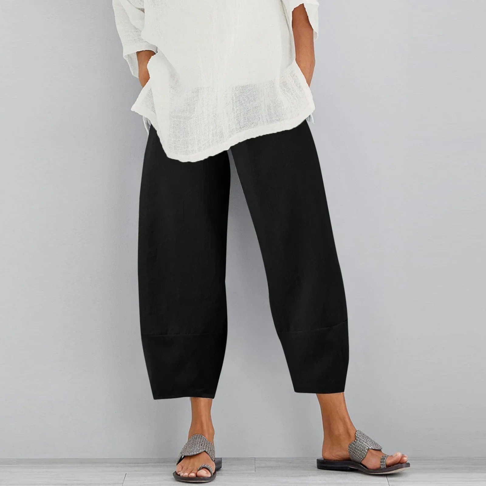 Pantalons à Jambes Évasées pour Femmes avec Design Ample et Coupe Cheville