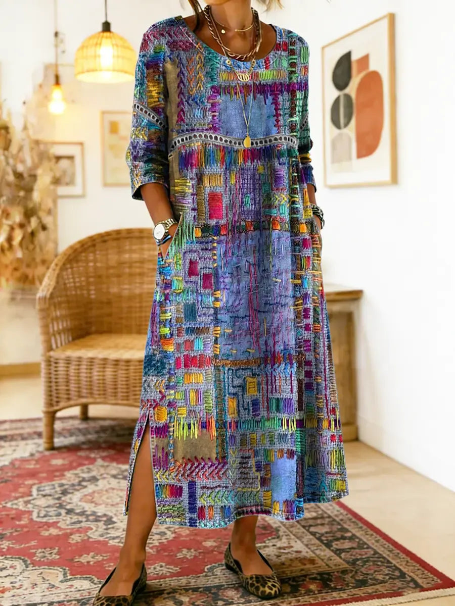 Isabelle | Robe patchwork ethnique
