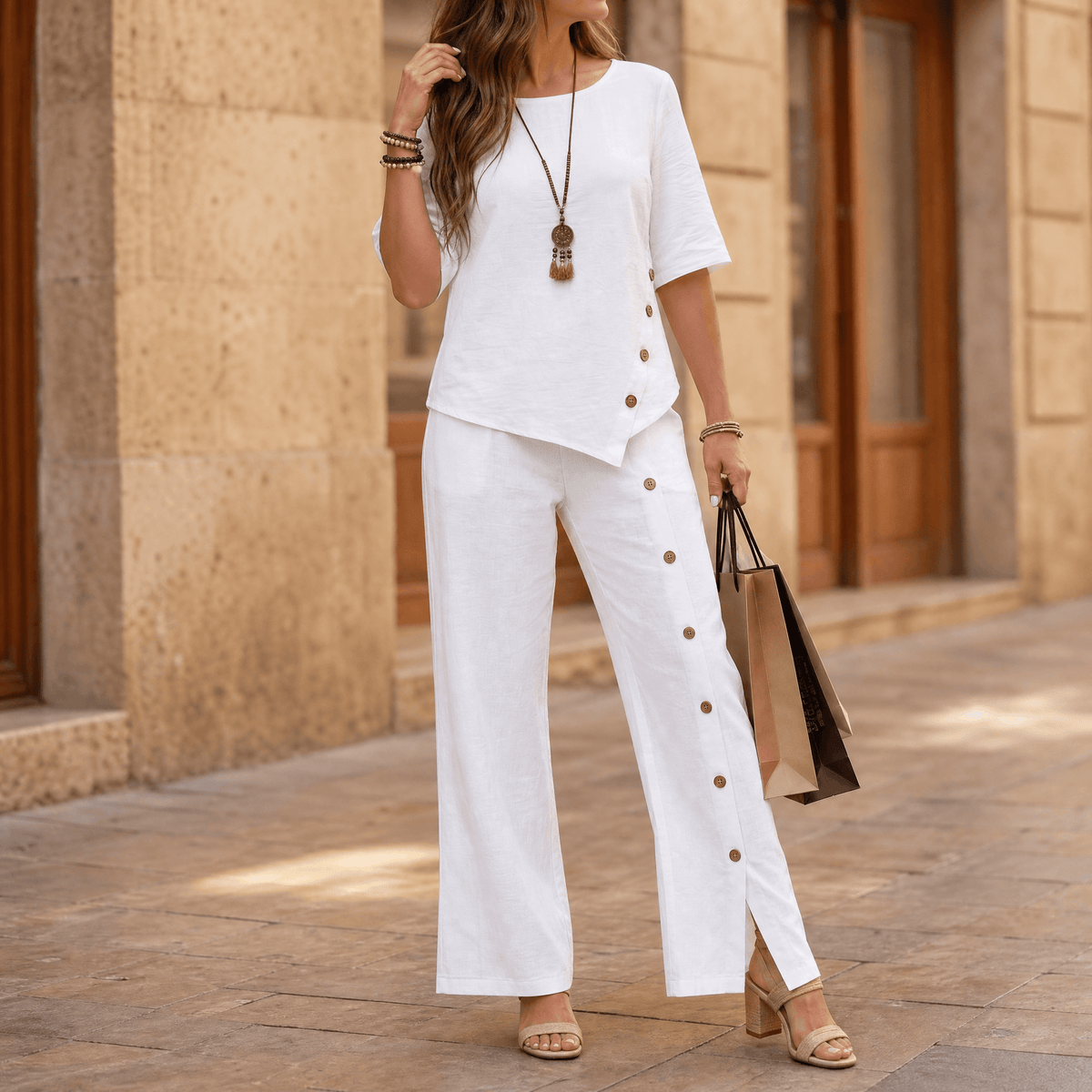 Elivara – Ensemble asymétrique pour femmes en deux pièces