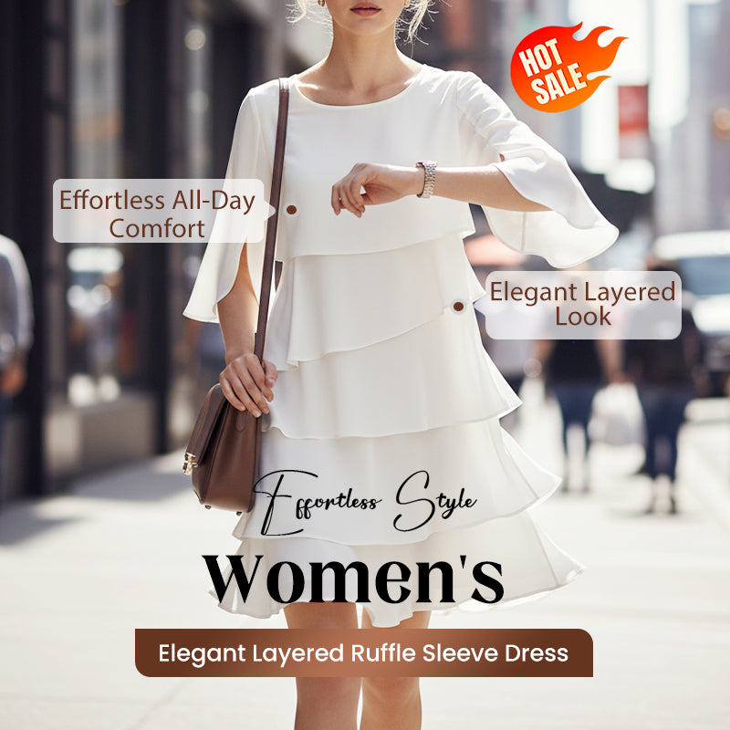Robe à couches chic avec manches bouffantes pour femmes