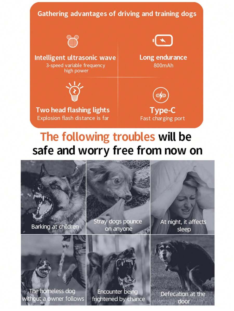 BarkGuard Ultrasons Afschrikker | Appareil humain pour décourager les aboiements indésirables des chiens