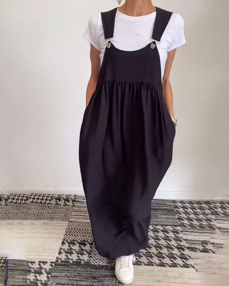 Molly | Robe unie décontractée avec bretelles