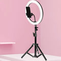 Anneau LED de 10 pouces avec Trépied Réglable et Support de Téléphone - Idéal pour le Maquillage, la Photographie et le Vlogging