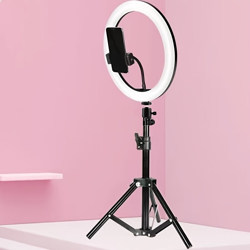 Anneau LED de 10 pouces avec Trépied Réglable et Support de Téléphone - Idéal pour le Maquillage, la Photographie et le Vlogging