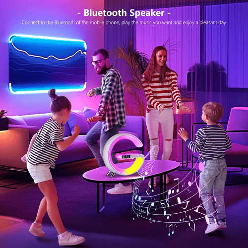 LuxAura Luxe Haut-Parleur Bluetooth | Haut-parleur sans fil avec éclairage d'ambiance et fonction horloge
