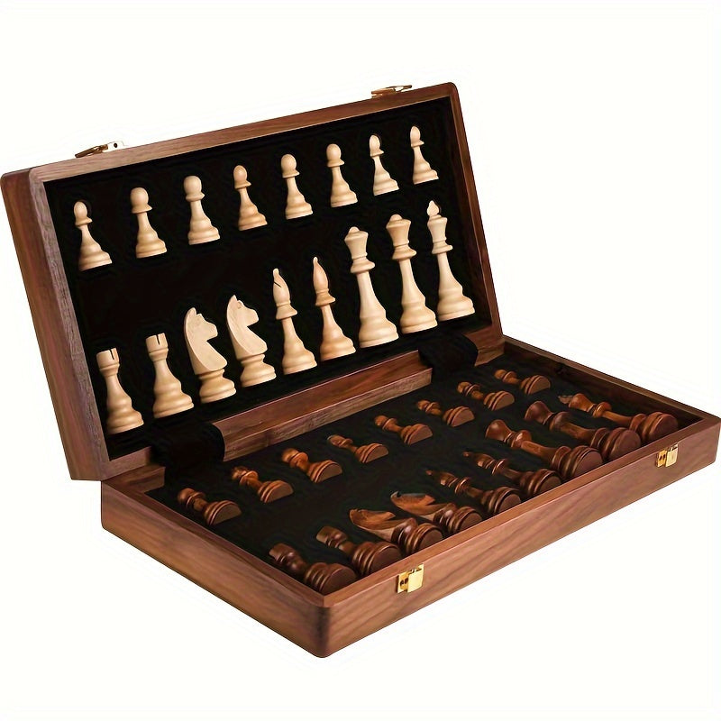 EchelonMaster Ensemble d'échecs en bois | Échiquier en noyer fait à la main avec des pièces de jeu de première qualité
