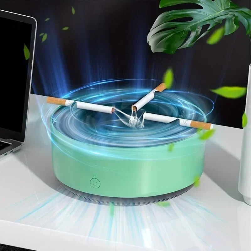 Cendrier Purificateur d'Air Anti-Fumée avec Système de Filtration Avancé – Désodorisant d'Air Intérieur Élégant pour un Air Pur