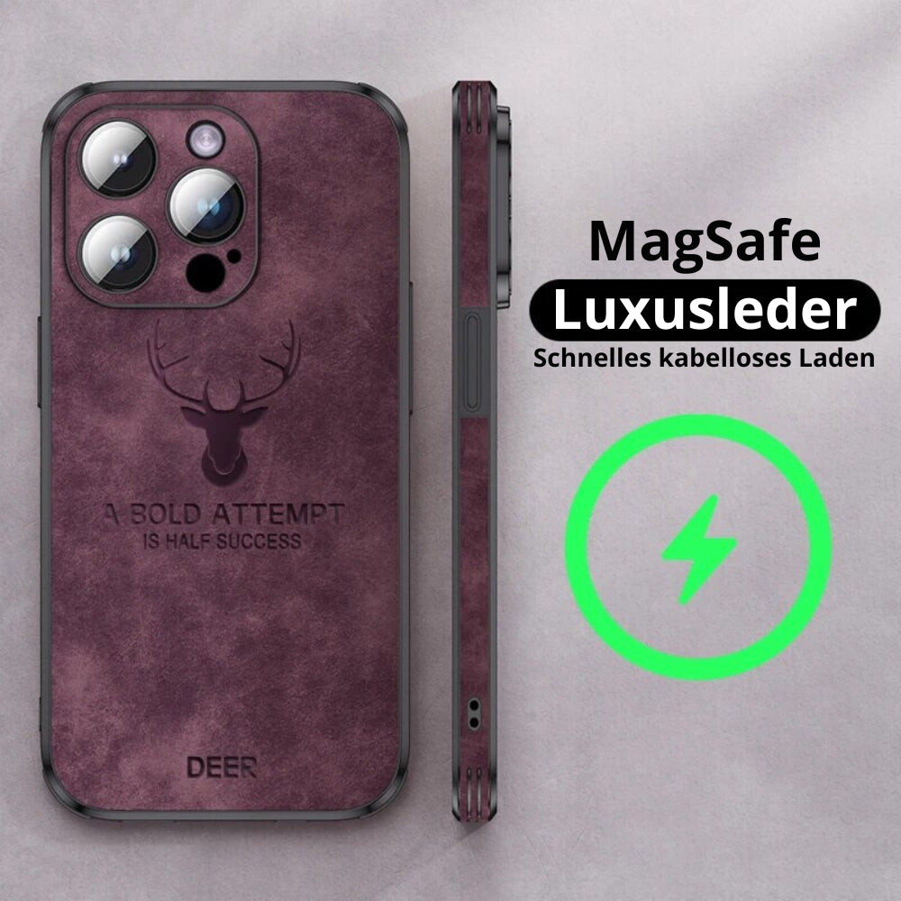 Deer - Étui en Cuir Luxe pour iPhone avec Design Élégant et Protection Antichoc