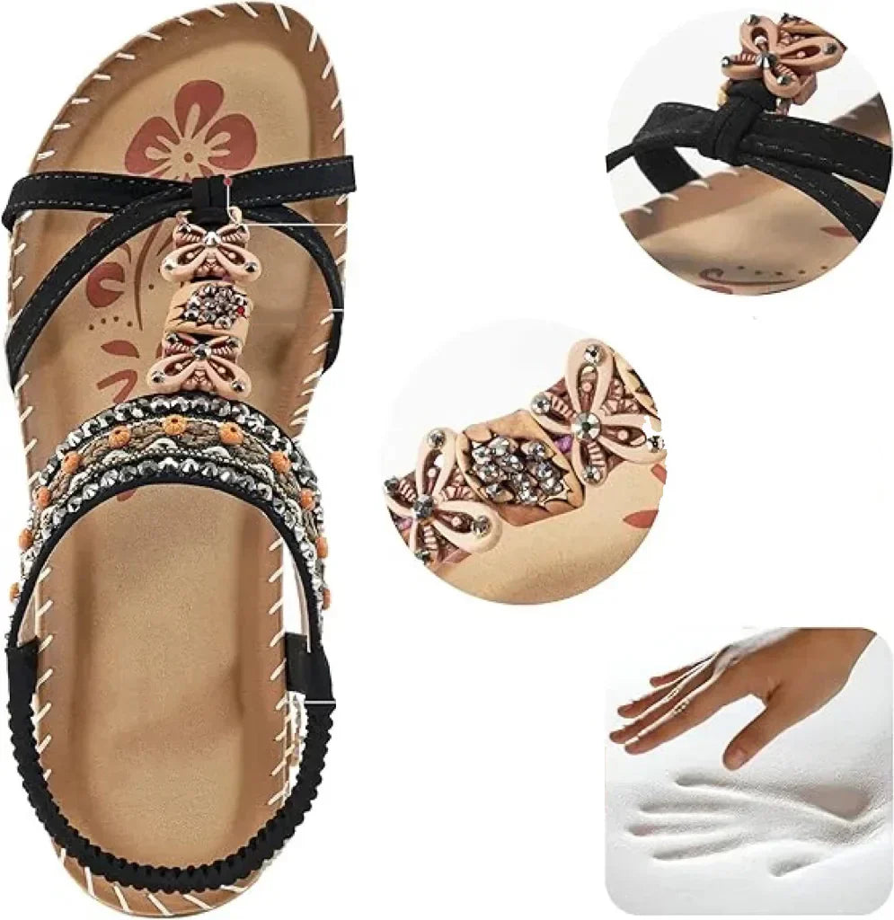 Colella™ - Sandales Orthopédiques Élégantes à Fleurs
