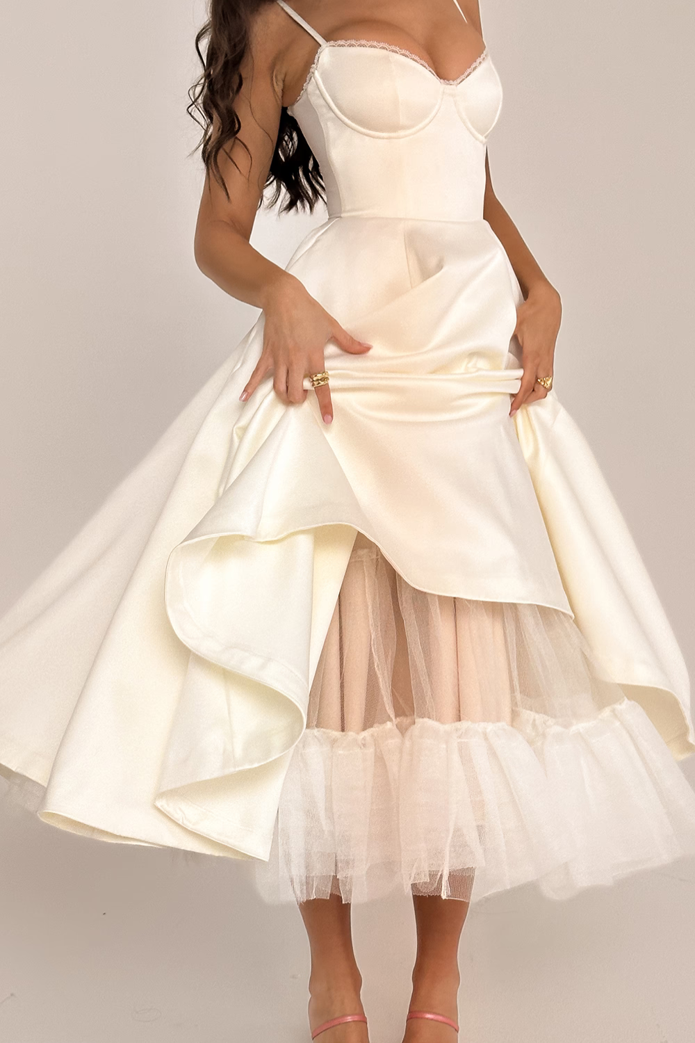 Addison | Robe midi décontractée à double couche pour le quotidien