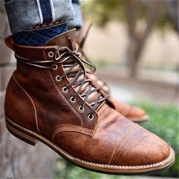 Bottes en Cuir pour Hommes HeritageLine – Chaussures à Lacets Élégantes en Cuir Durable